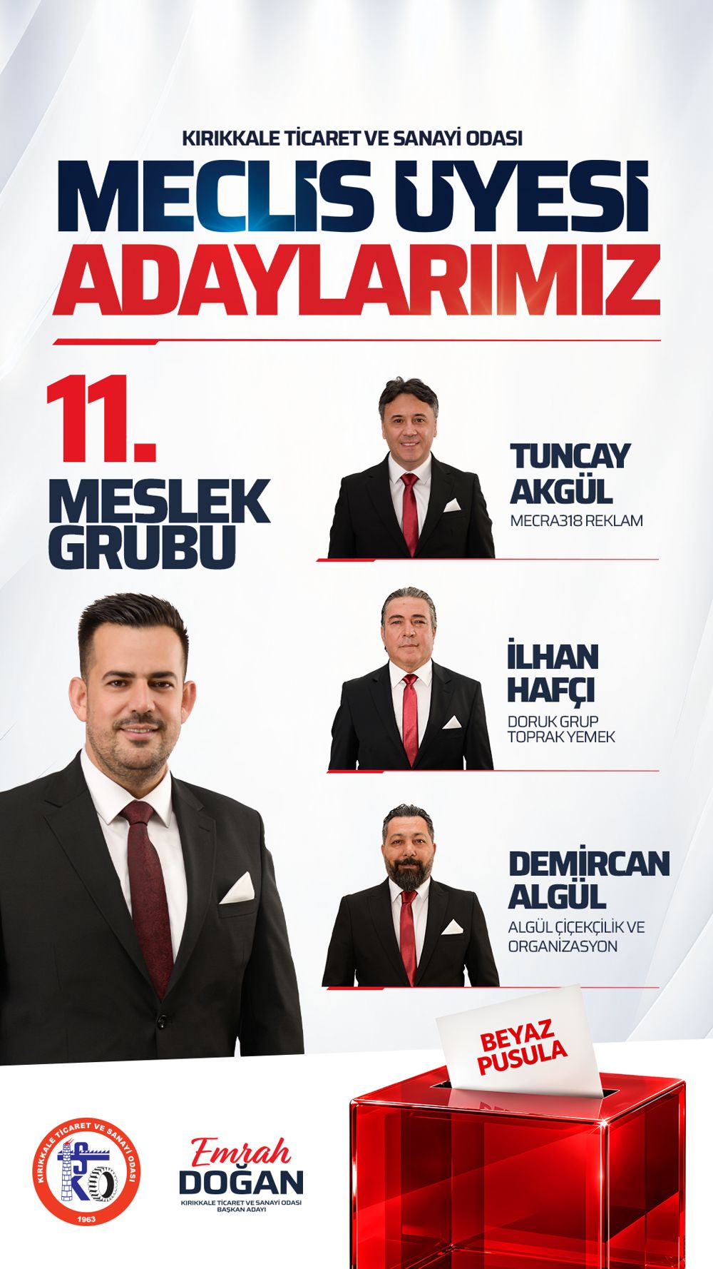 11. Meslek Grubu adayları